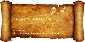 Pangert Asztrid névjegykártya